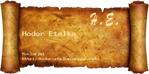 Hodor Etelka névjegykártya